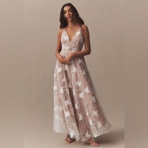 Helsi for Anthropologie Josephine sleeveless V-Neck 3D maxi dress size large NWT